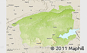 Physical Map of Sidhi, shaded relief outside