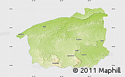 Physical Map of Sidhi, single color outside