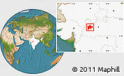 Satellite Location Map of Ujjain, highlighted country