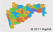 Political 3D Map of Maharashtra, cropped outside