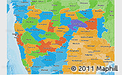 Political 3D Map of Maharashtra, political shades outside