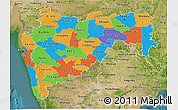Political 3D Map of Maharashtra, satellite outside