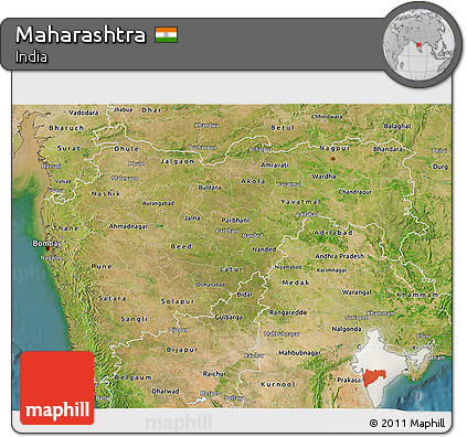 Satellite 3D Map of Maharashtra