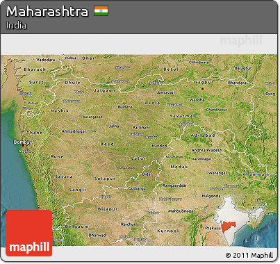 Satellite 3D Map of Maharashtra