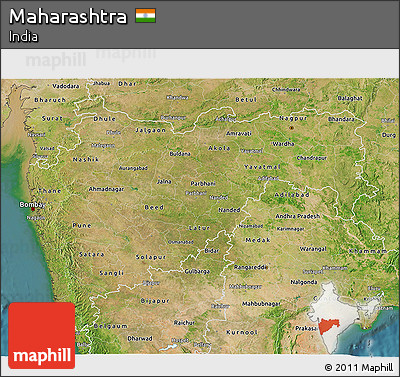 Satellite 3D Map of Maharashtra
