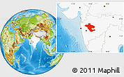 Physical Location Map of Ahmadnagar, highlighted country