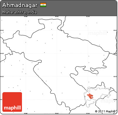 Blank Simple Map of Ahmadnagar, no labels