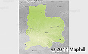 Physical 3D Map of Akola, desaturated