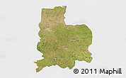 Satellite 3D Map of Akola, single color outside