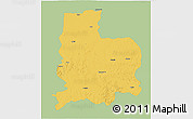 Savanna Style 3D Map of Akola, single color outside
