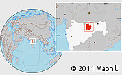 Gray Location Map of Akola, highlighted parent region