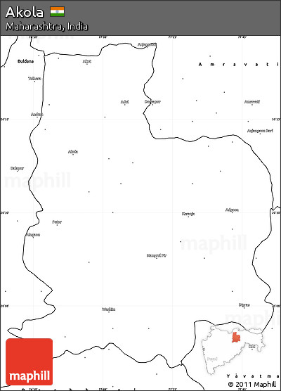 Blank Simple Map of Akola