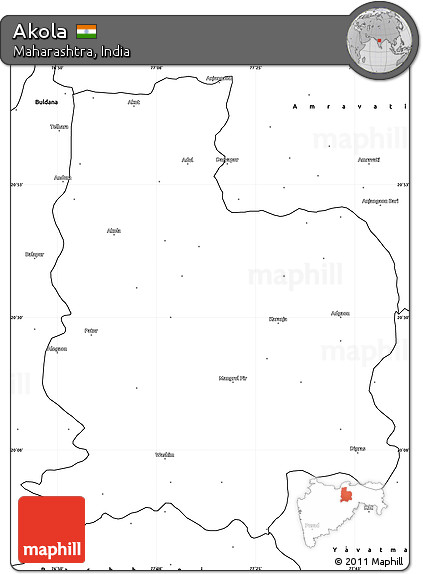Blank Simple Map of Akola