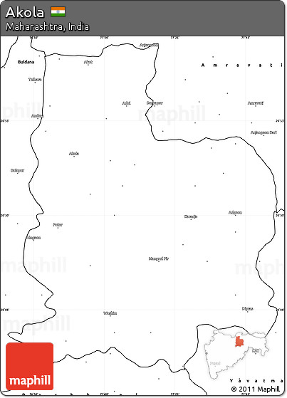 Blank Simple Map of Akola