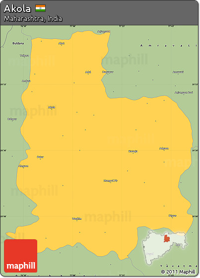 Savanna Style Simple Map of Akola