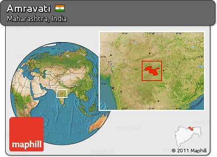 Satellite Location Map of Amravati