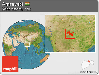 Satellite Location Map of Amravati