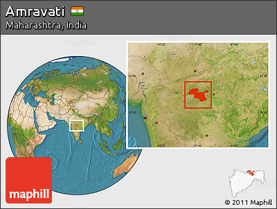 Satellite Location Map of Amravati
