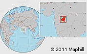 Gray Location Map of Aurangabad