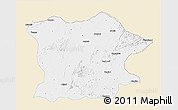 Classic Style 3D Map of Bhandara, single color outside