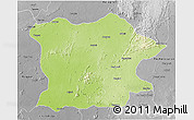 Physical 3D Map of Bhandara, desaturated