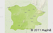 Physical 3D Map of Bhandara, lighten