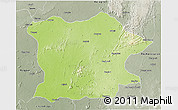 Physical 3D Map of Bhandara, semi-desaturated