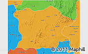 Political 3D Map of Bhandara