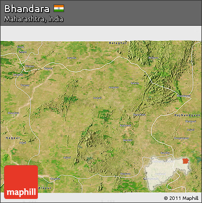Satellite 3D Map of Bhandara