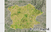 Satellite 3D Map of Bhandara, semi-desaturated