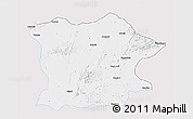 Silver Style 3D Map of Bhandara, single color outside