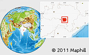 Physical Location Map of Bhandara, highlighted country