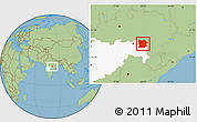 Savanna Style Location Map of Bhandara, highlighted parent region