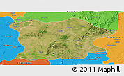 Satellite Panoramic Map of Bhandara, political outside