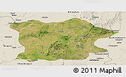 Satellite Panoramic Map of Bhandara, shaded relief outside