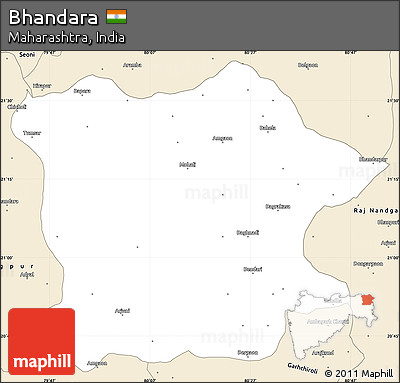 Classic Style Simple Map of Bhandara
