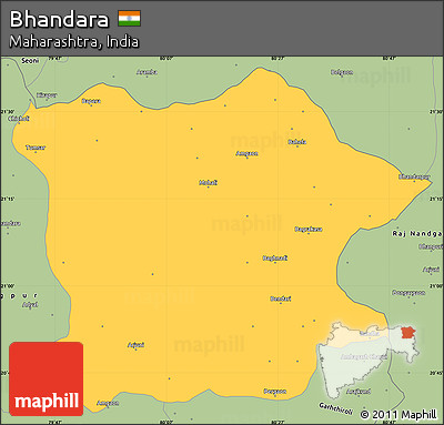 Savanna Style Simple Map of Bhandara