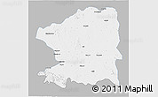 Gray 3D Map of Chandrapur, single color outside