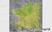 Satellite 3D Map of Chandrapur, desaturated