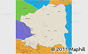 Shaded Relief 3D Map of Chandrapur, political outside
