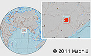 Gray Location Map of Chandrapur, hill shading
