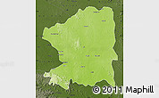 Physical Map of Chandrapur, darken
