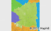 Physical Map of Chandrapur, political outside