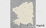Shaded Relief Map of Chandrapur, darken, desaturated