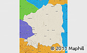 Shaded Relief Map of Chandrapur, political outside