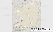 Shaded Relief Map of Chandrapur, semi-desaturated