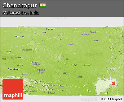Physical Panoramic Map of Chandrapur