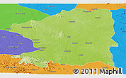 Physical Panoramic Map of Chandrapur, political outside
