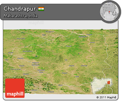 Satellite Panoramic Map of Chandrapur