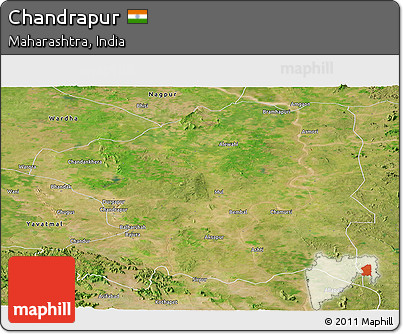 Satellite Panoramic Map of Chandrapur